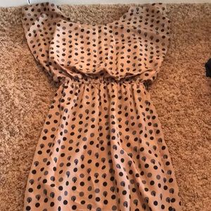 city triangles neutral polka dot dress
